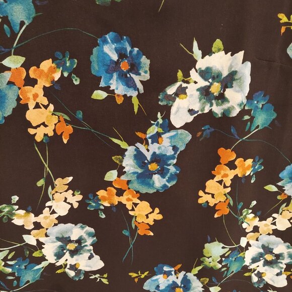 Calvin Klien Blouse Womens 1X black colorful floral flowy Boho Business Casual - Picture 8 of 12